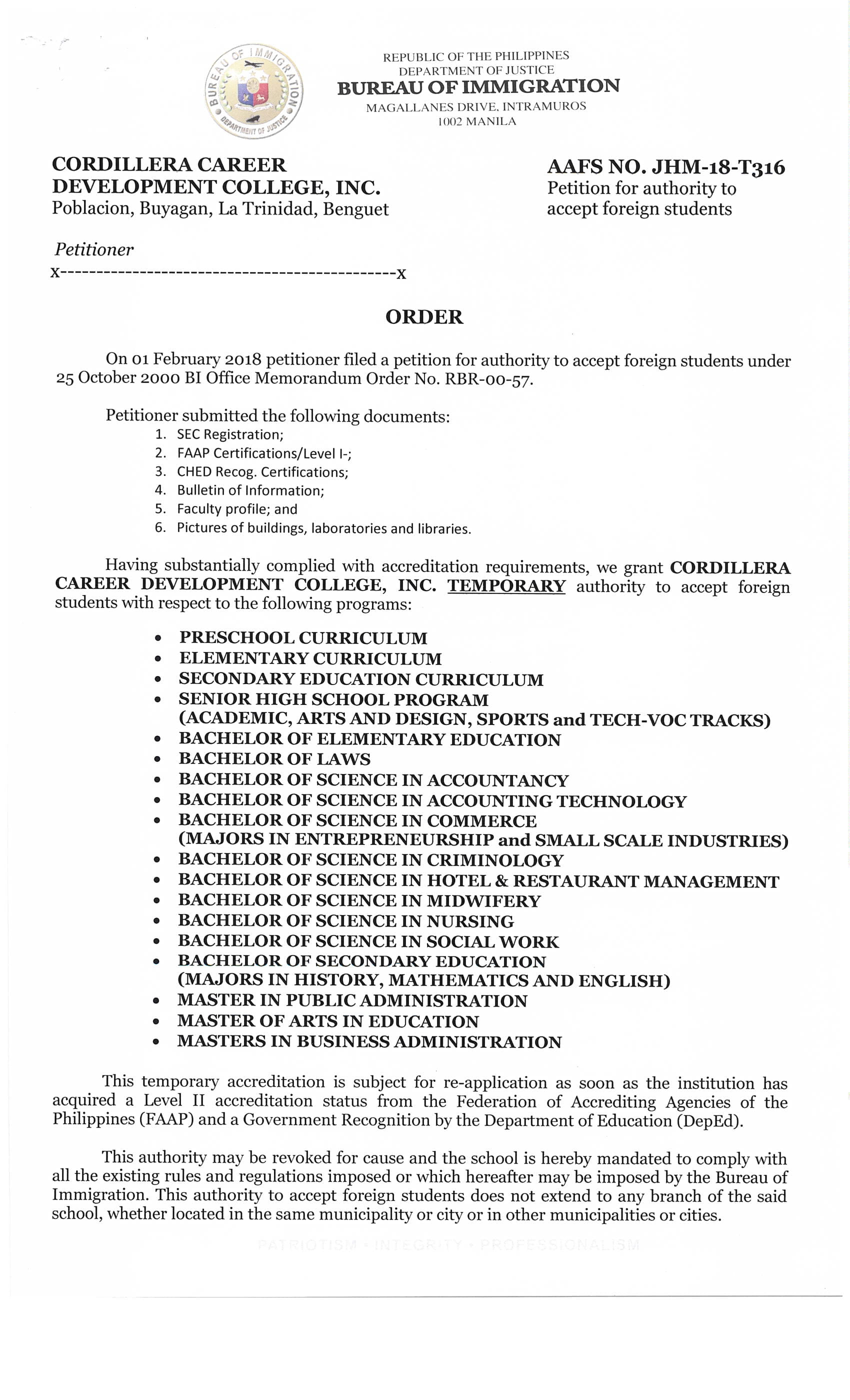 CCDC Now Ready To Accept Foreign Students Cordillera Career